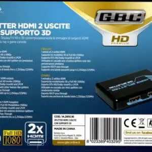 Splitter hdmi 2 uscite 3d full hd