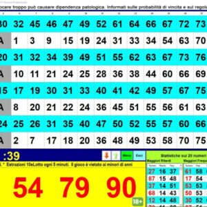 Temporeale software per il 10 e lotto ogni 5 minuti 12 mesi