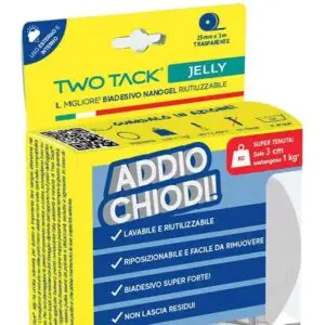 0Biadesivo trasparente twotack Jelly 25mm*3metri