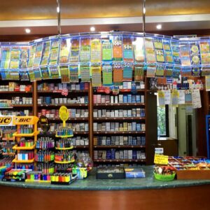 Porta gratta e vinci da soffitto 25 faldoni a led regolabili