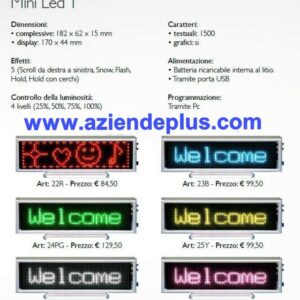 Display Rosso Mini Led 1 da 170X44 mm
