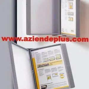 Leggio fogli A4 porta licenze 10 fogli in ABS silver 5 pagine