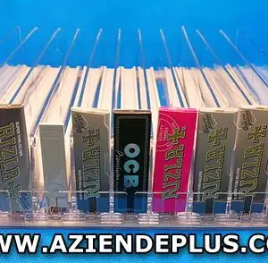 Espositore per liquidi e cartine a 11 corsie