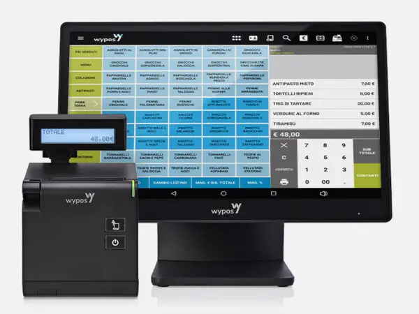 Sistema Wycash 2600 kit completo Pos Android 15" Gestionale e stampante fiscale